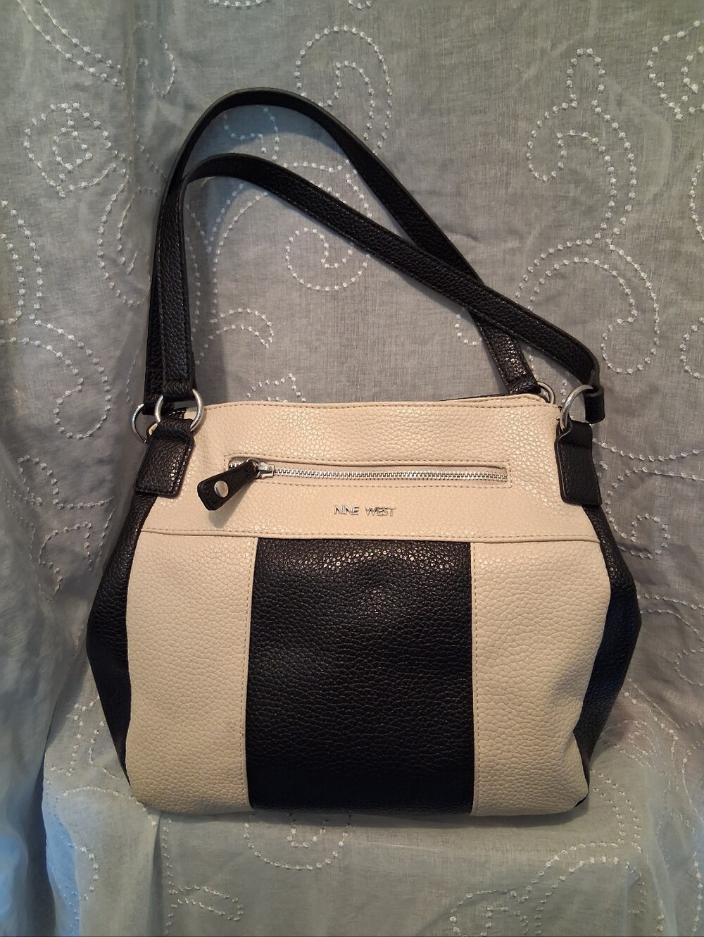 Nine West Two-Tone Black & Cream Shoulder Bag